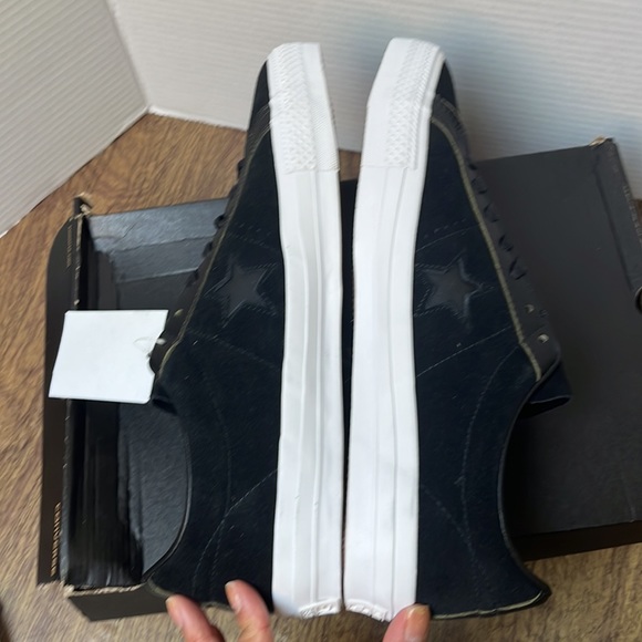 NIB Converse Chuck Taylor One Star Pro Leather Sneaker Black White Women’s 13 - Picture 14 of 15